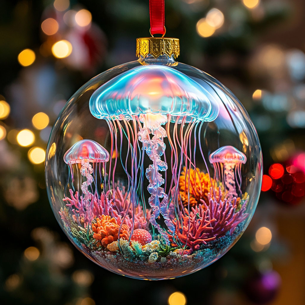Pink Ocean Jelly CW2511041CL Christmas Ornament