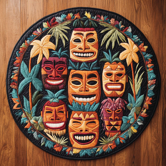 Tiki Vibe WN3005047CL Quilted Round Mat