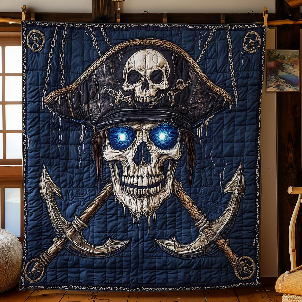 Blue Abyss Skull WN2301016CL Quilt