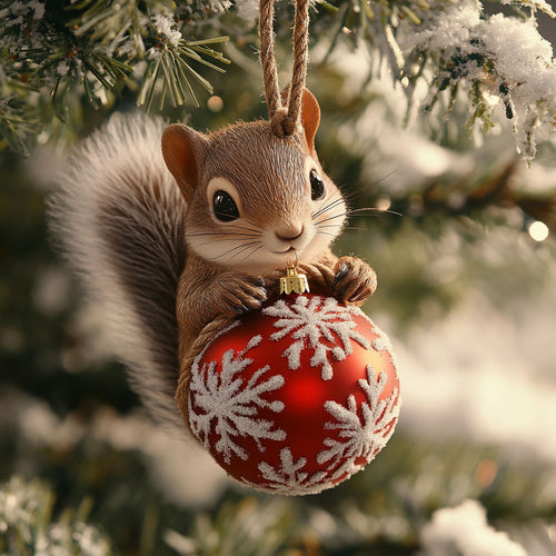 Squirrel Festive Bauble WN2411080CL Christmas Ornament