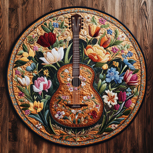 Guitar Bloom WN0506025CL Quilted Round Mat