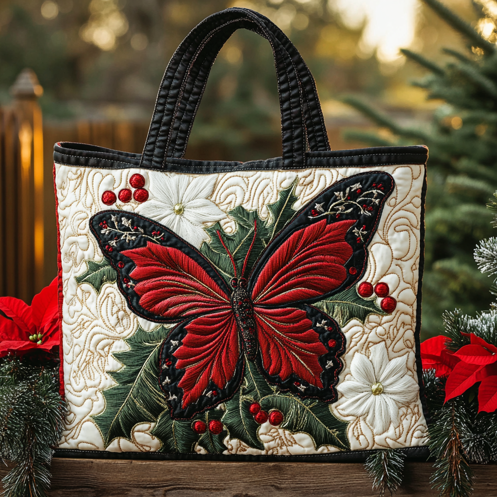 Christmas Wings XR0212024CL Quilted Tote Bag