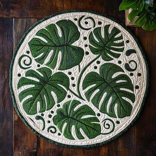 Hawaiian Leaf Dance WN0805024CL Quilted Round Mat