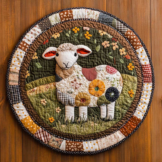 Sheep Field WN1905048CL Quilted Round Mat