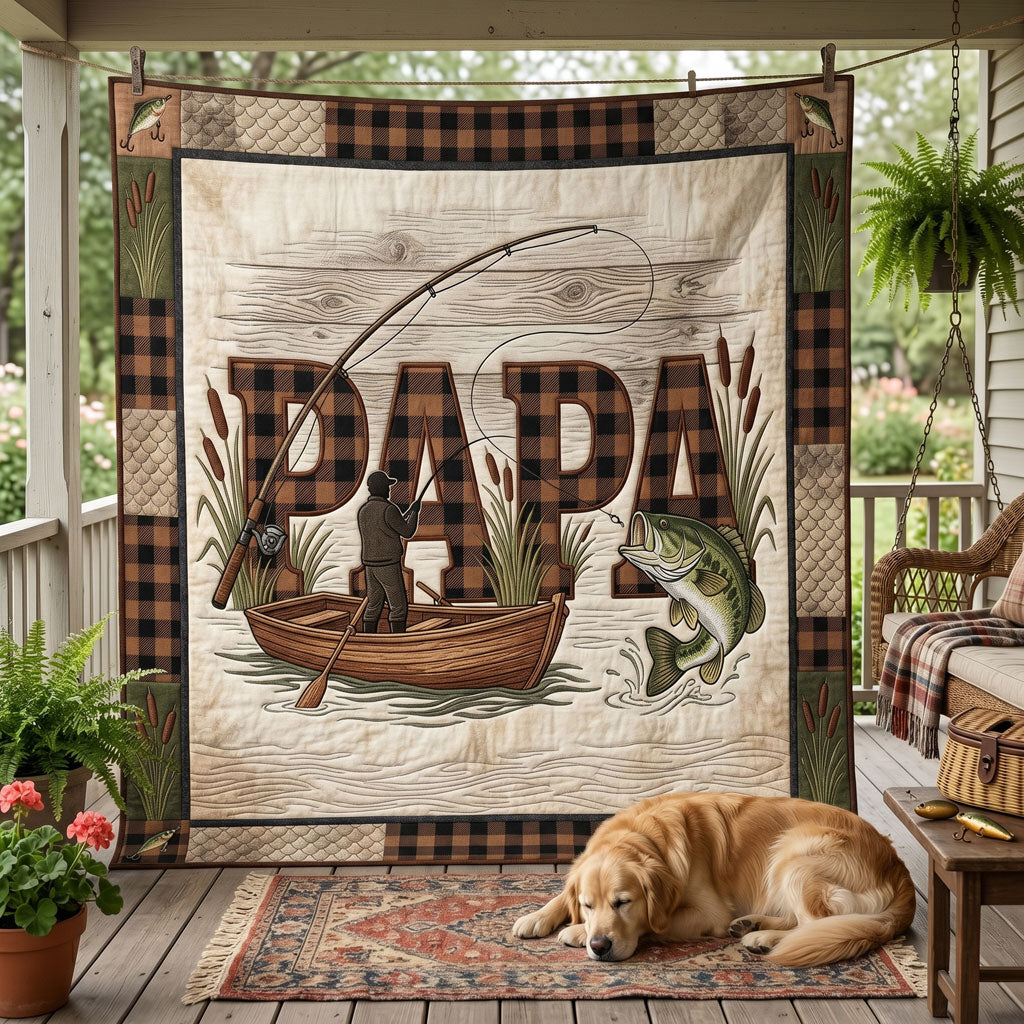 Lake Life Papa Fishing WN1006011CL Quilt