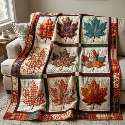 Autumn Maple Leaves Patchwork WN0505002CL Quilt