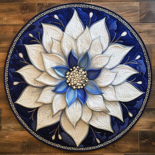 Midnight Bloom WN2904088CL Quilted Round Mat