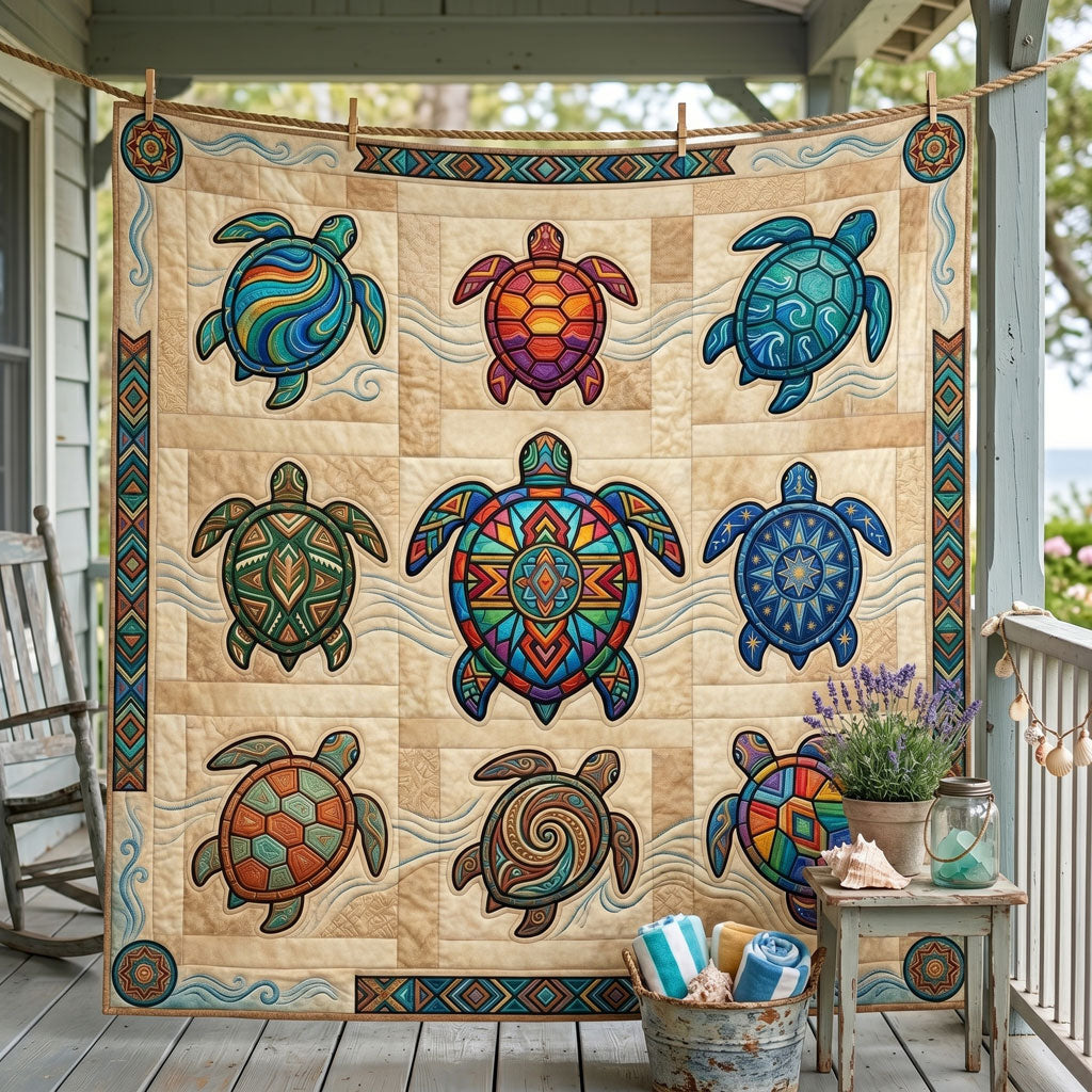 Sea Turtle Mosaic WN0806012CL Quilt