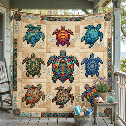 Sea Turtle Mosaic WN0806012CL Quilt