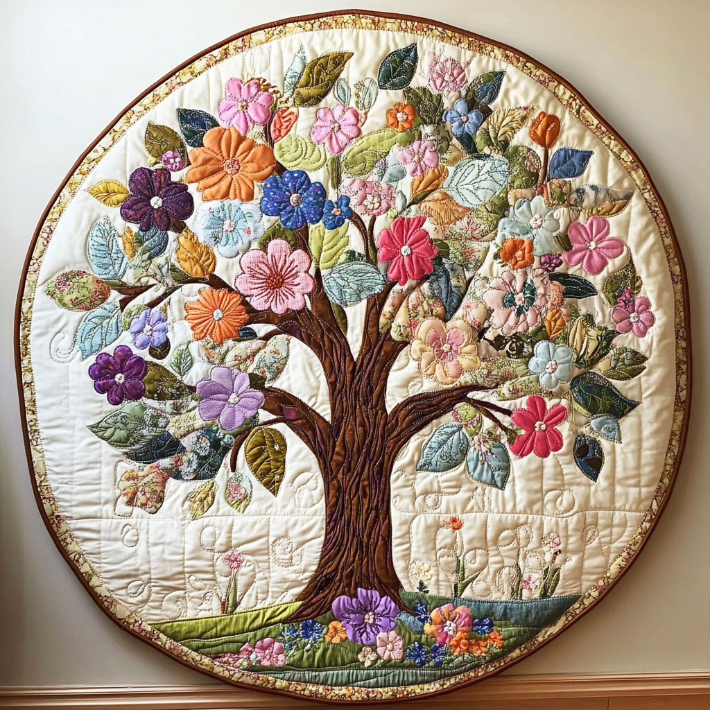 Harmony Tree WN0808043CL Quilted Round Mat