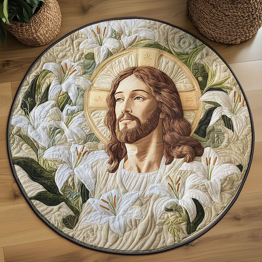 Christianity Jesus Blessings WN2503150CL Quilted Round Mat