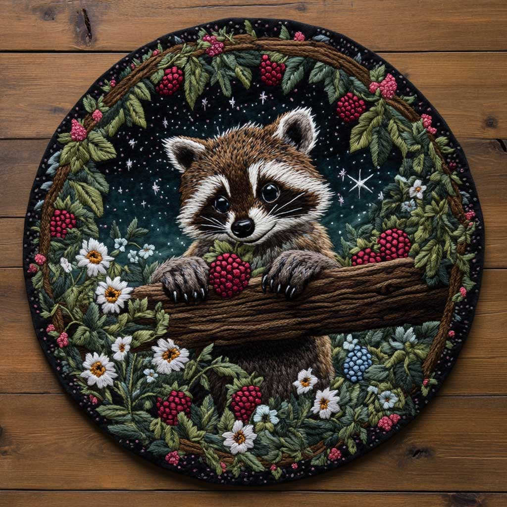 Garden Raccoon WN2904079CL Quilted Round Mat