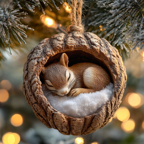 Sleeping Squirrel CW2911031CL Christmas Ornament