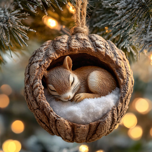 Sleeping Squirrel CW2911031CL Christmas Ornament