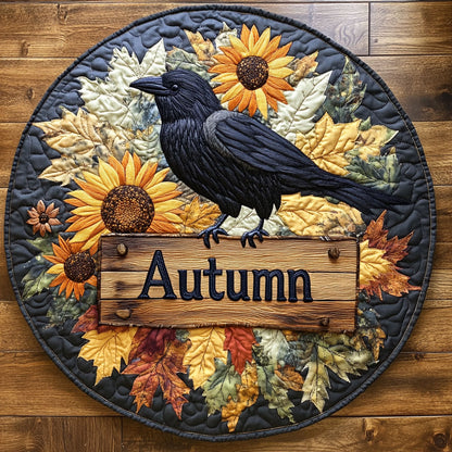 Harvest Crow Post WN2907059CL Quilted Round Mat