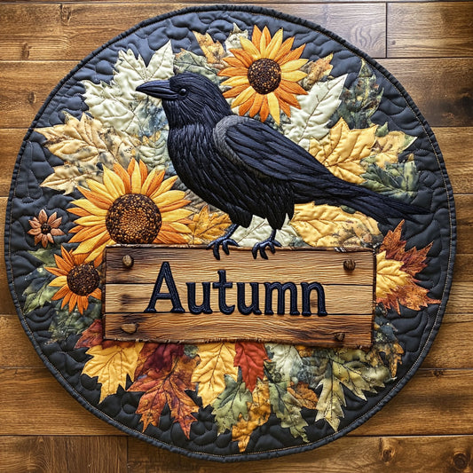 Harvest Crow Post WN2907059CL Quilted Round Mat