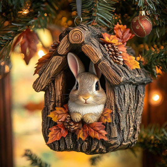 Rabbit Winter Haven WN2411073CL Christmas Ornament