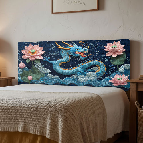 Asian Dragon CW1512003CL Quilted Headboard Slipcover