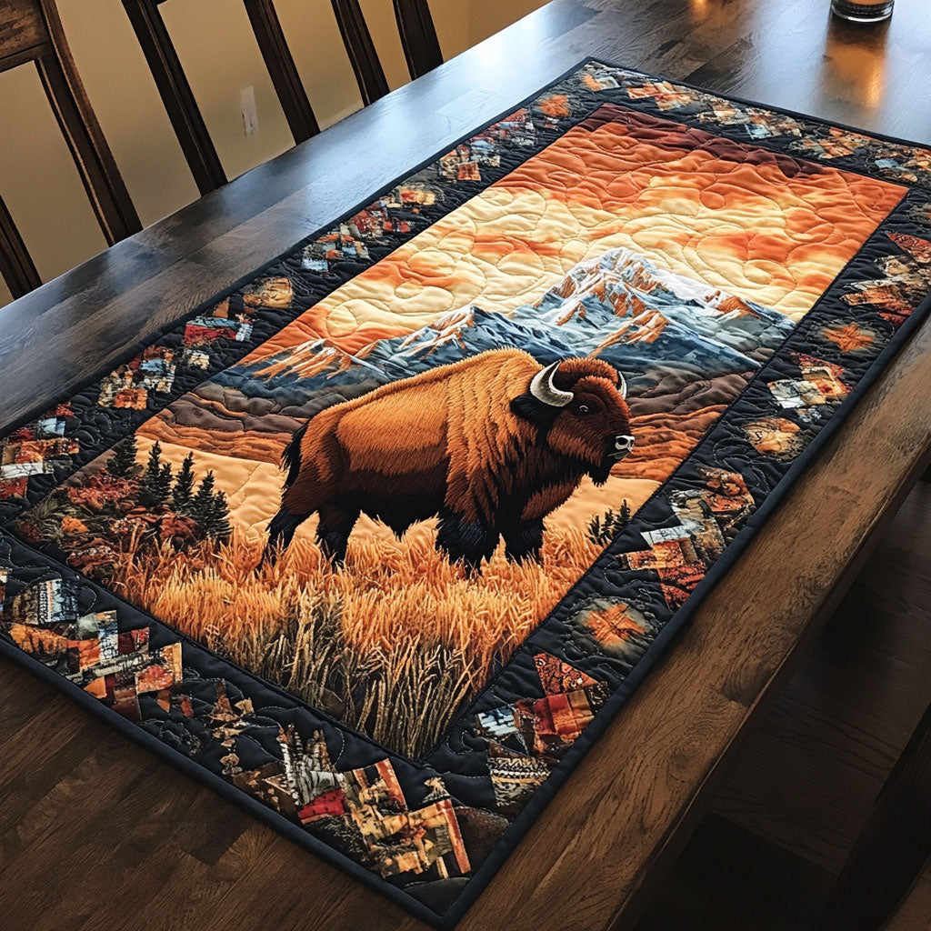 Sunset Bison CP1201032CL Quilted Table Runner