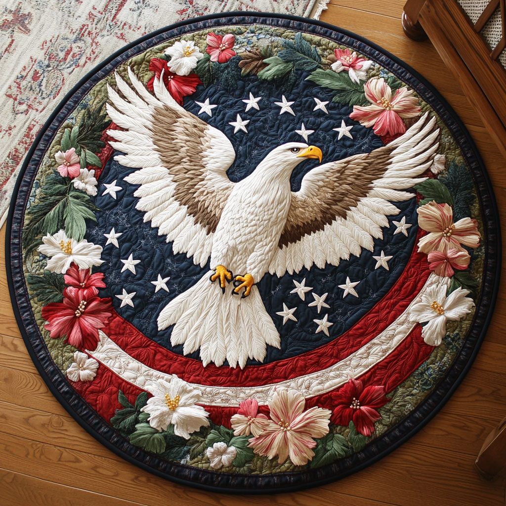 Bald Eagle Bound WN1206006CL Quilted Round Mat