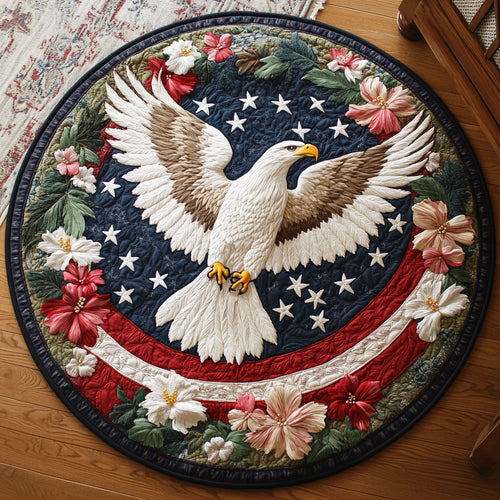 Bald Eagle Bound WN1206006CL Quilted Round Mat