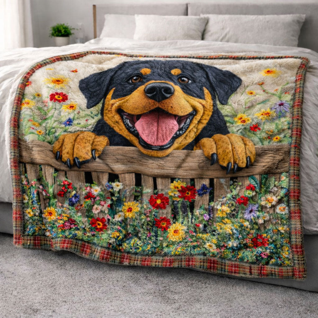 Happy Rottie CP2801006CL Faux Fur Throw Blanket