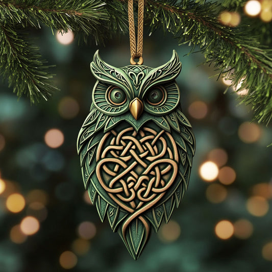 Celtic Moon Owl WN1311008CL Christmas Ornament