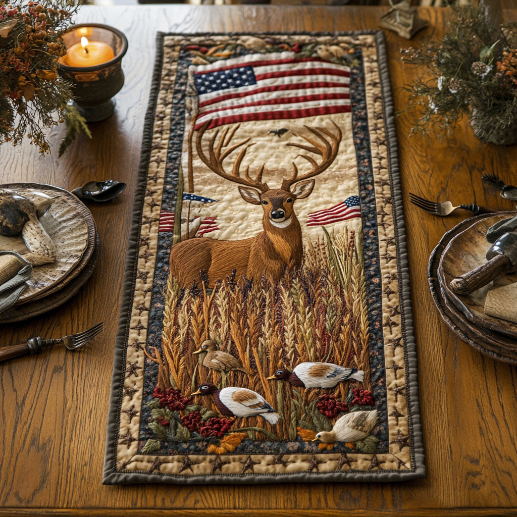 Deer Rising WN1106040CL Quilted Table Runner
