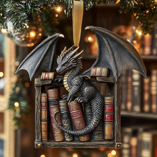 Dragon And Book XR1510011CL Christmas Ornament
