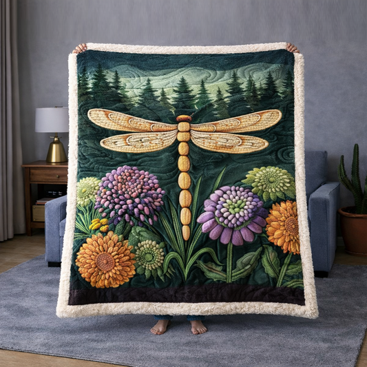 Forest Dragonfly QA1002001CL Faux Fur Throw Blanket
