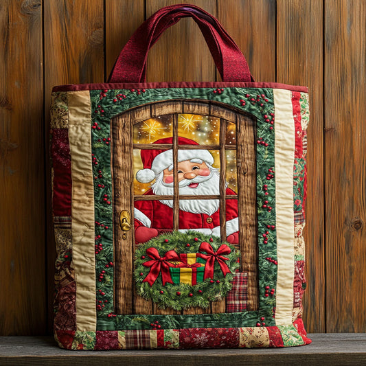 Santa Behind The Door WN1811040CL Quilted Tote Bag