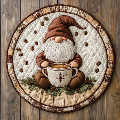 Latte Gnome Love WN0807065CL Quilted Round Mat