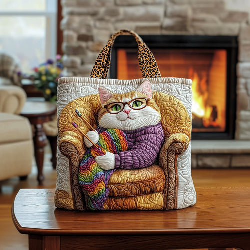 Knitting Cat KL1912009CL Quilted Tote Bag