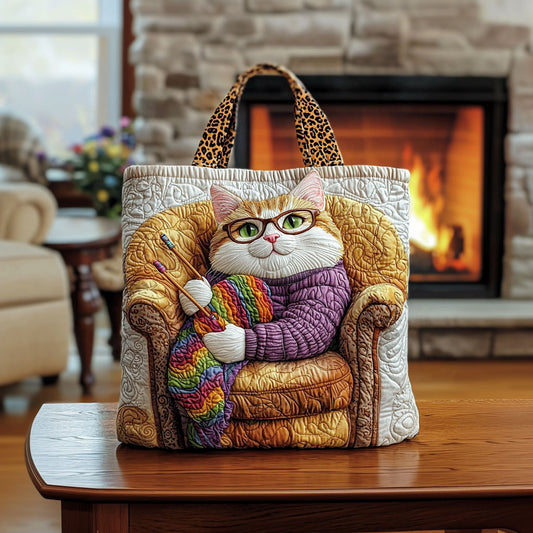 Knitting Cat KL1912009CL Quilted Tote Bag