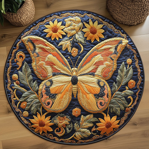 Sunbloom Butterfly WN0107050CL Quilted Round Mat