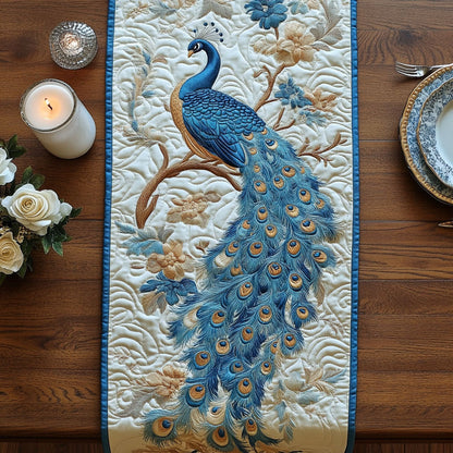 Beautiful Peacock CW0507006CL Quilted Table Runner