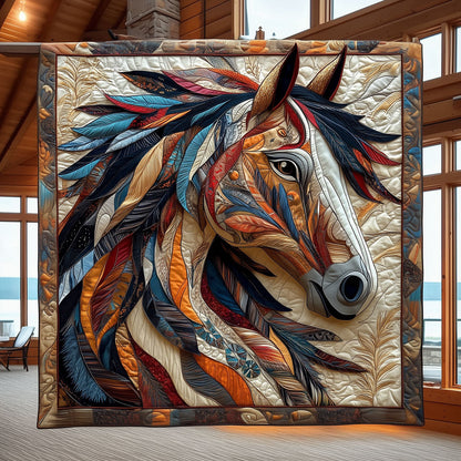 Brocade Native American Horse XK0410012CL Quilt