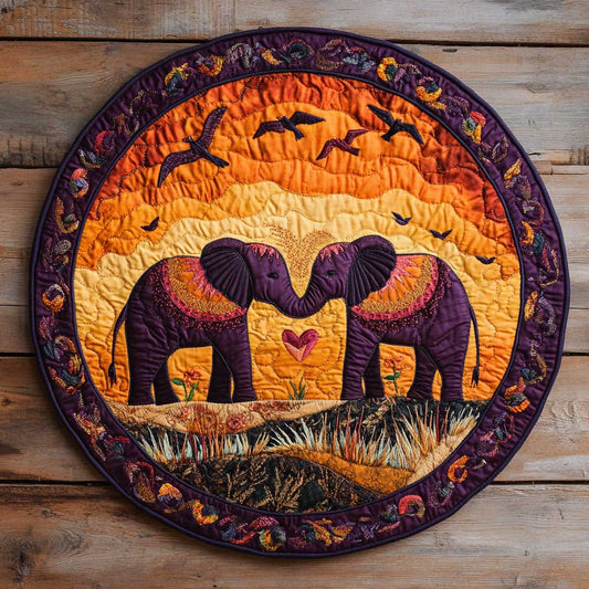 Elephant Soul WN2504019CL Quilted Round Mat