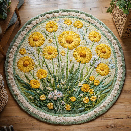 Sunny Dandelion WN2904102CL Quilted Round Mat
