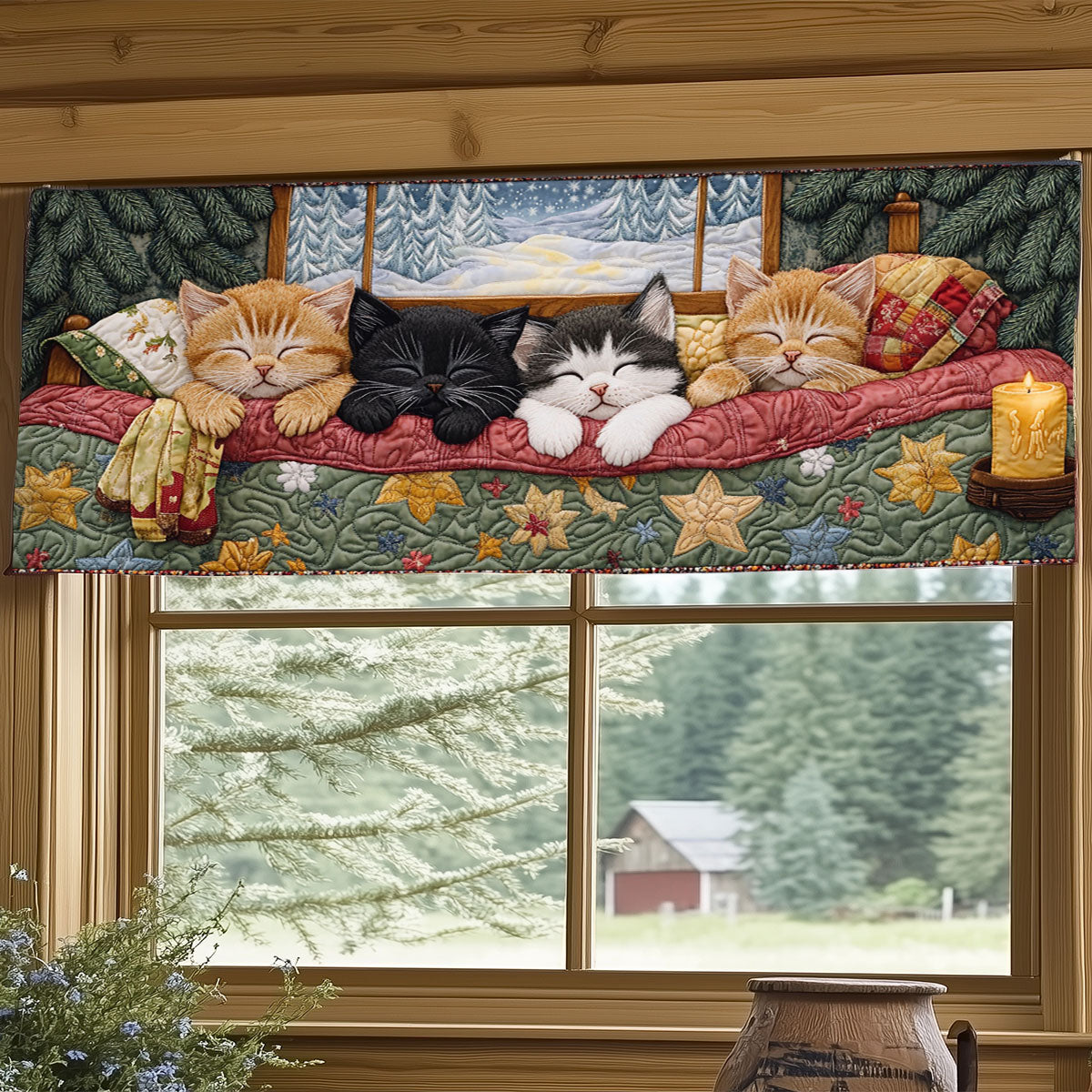 Sleeping Cat WJ1706020CL Quilted Valance