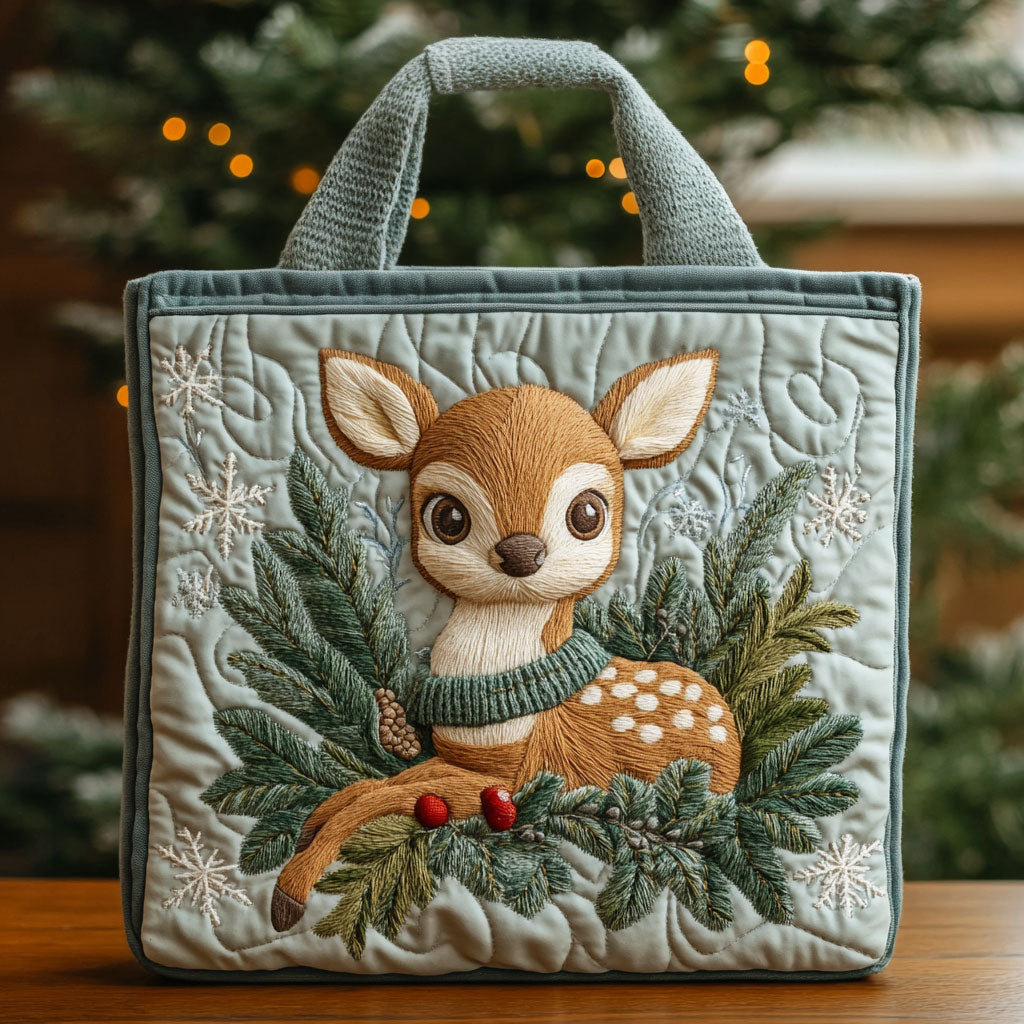 Fawn Peek CP0112188CL Quilted Tote Bag