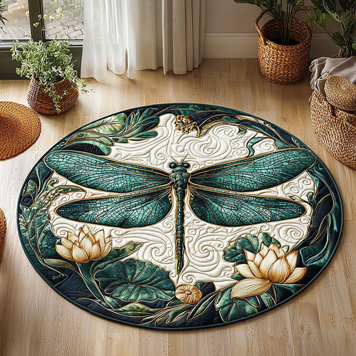 Spirit Dragonfly QA2111008CL Quilted Round Mat