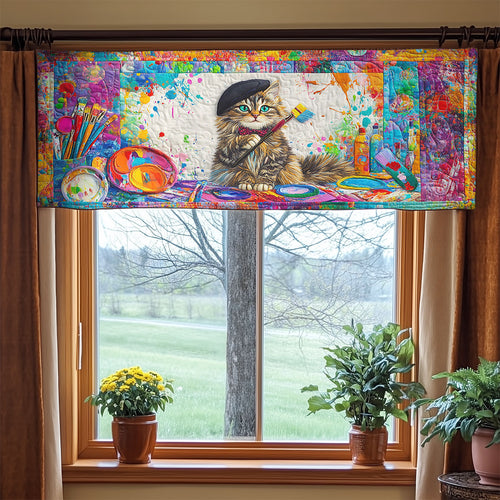 Creative Cat Chaos WN3006041CL Quilted Valance