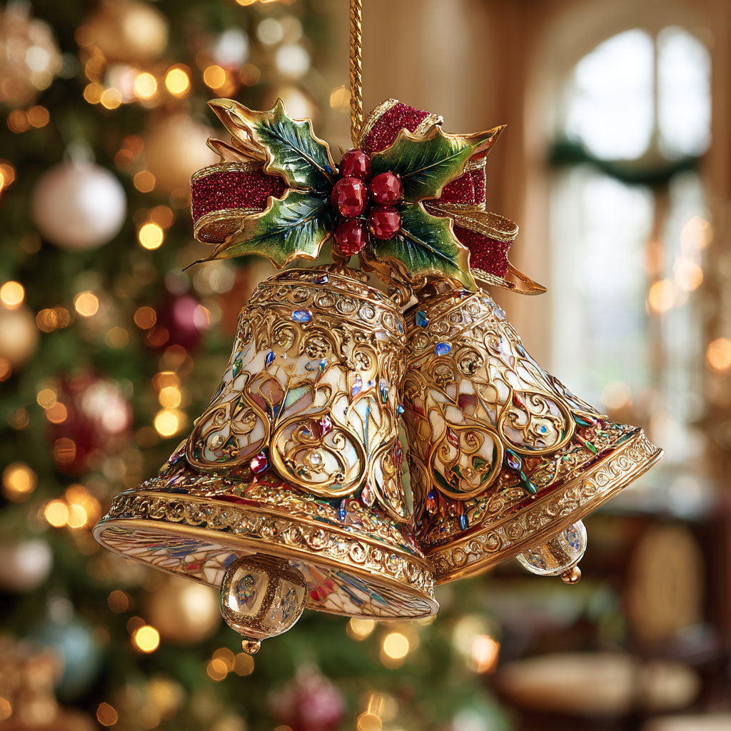 Golden Holiday Bell CW1012027CL Christmas Ornament