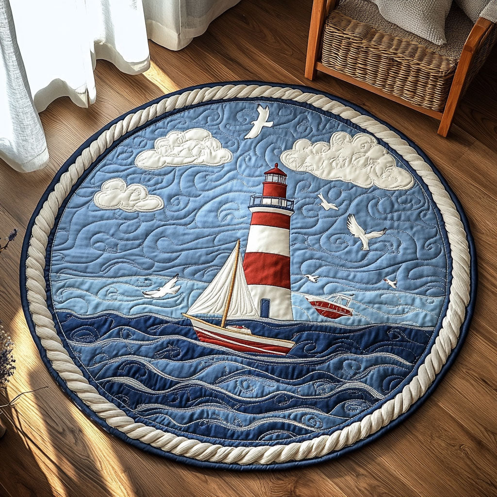 Lighthouse Song WN0307093CL Quilted Round Mat