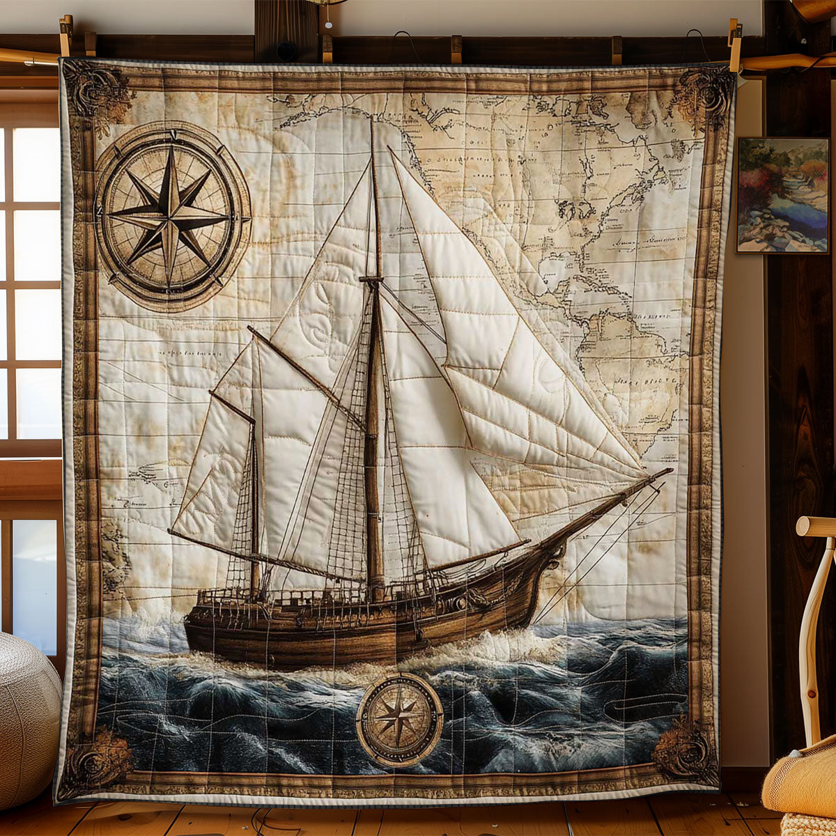 Treasure Sailboat WN0602033CL Quilt