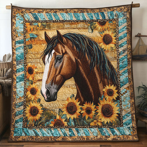 Horse Rustic Bloom WN1201055CL Quilt