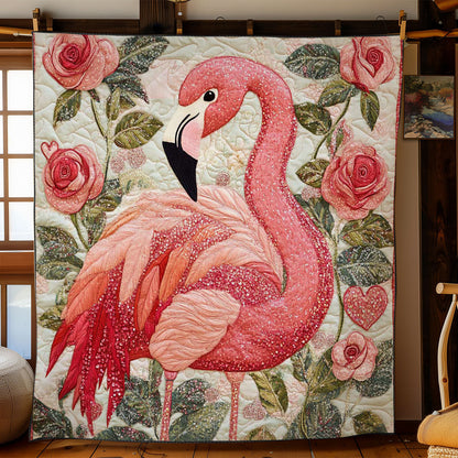 Flamingo And Roses WN0201026CL Quilt