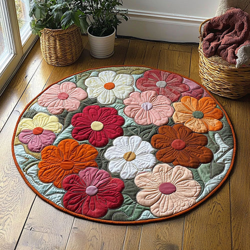 Blooming Flower QA0801030CL Quilted Round Mat