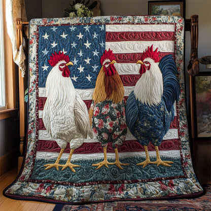 Farmhouse Patriot Rooster WN1002032CL Quilt